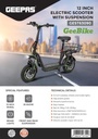 Geepas GeeBike 12" Electric Scooter GEST63090 | Foldable Commuter Scooter w/ Suspension, App Control, Brake Lights & Adjustable Speed