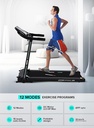 Geepas GFT90000 Foldable Treadmill - 12 Modes, App Sync, LCD Display, Home Gym & Weight Loss Trainer (Black)