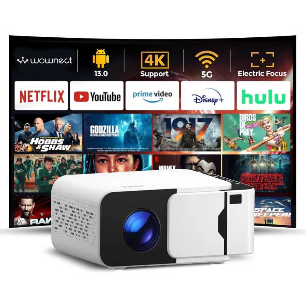 BORREGO Smart-6 Mini Projector: HD Portable Cinema with Android TV & Voice Control 