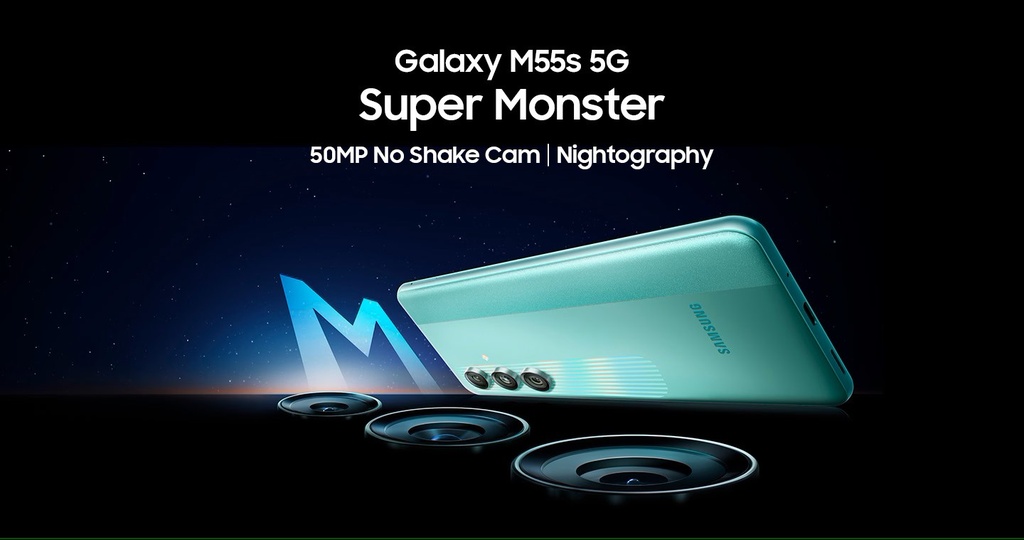 Samsung Galaxy M55S 5G (Light Green, 8GB RAM, 256GB Storage) with 45W Fast Charging & No Shake Cam (OIS)