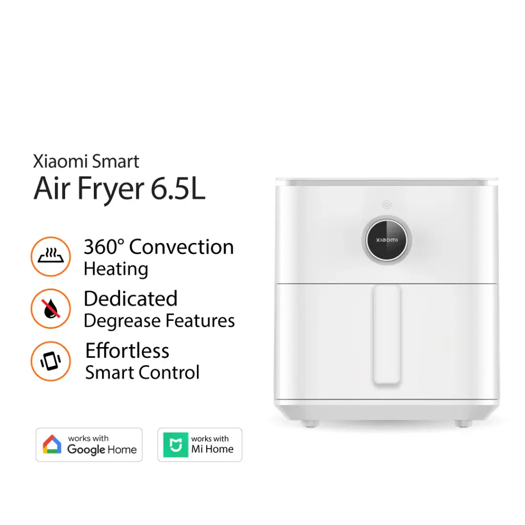 Xiaomi Smart Air Fryer 6.5L – Healthy Oil-Free Cooking, 360° Rapid Air Tech, APP Control, 50+ Recipes, 1500W