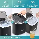 HICON HZB-16M Portable Ice Maker – 16kg Daily Output, 12 Cubes in 8 Mins, Compact & Energy-Efficient (Black)
