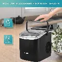 HICON HZB-16M Portable Ice Maker – 16kg Daily Output, 12 Cubes in 8 Mins, Compact & Energy-Efficient (Black)