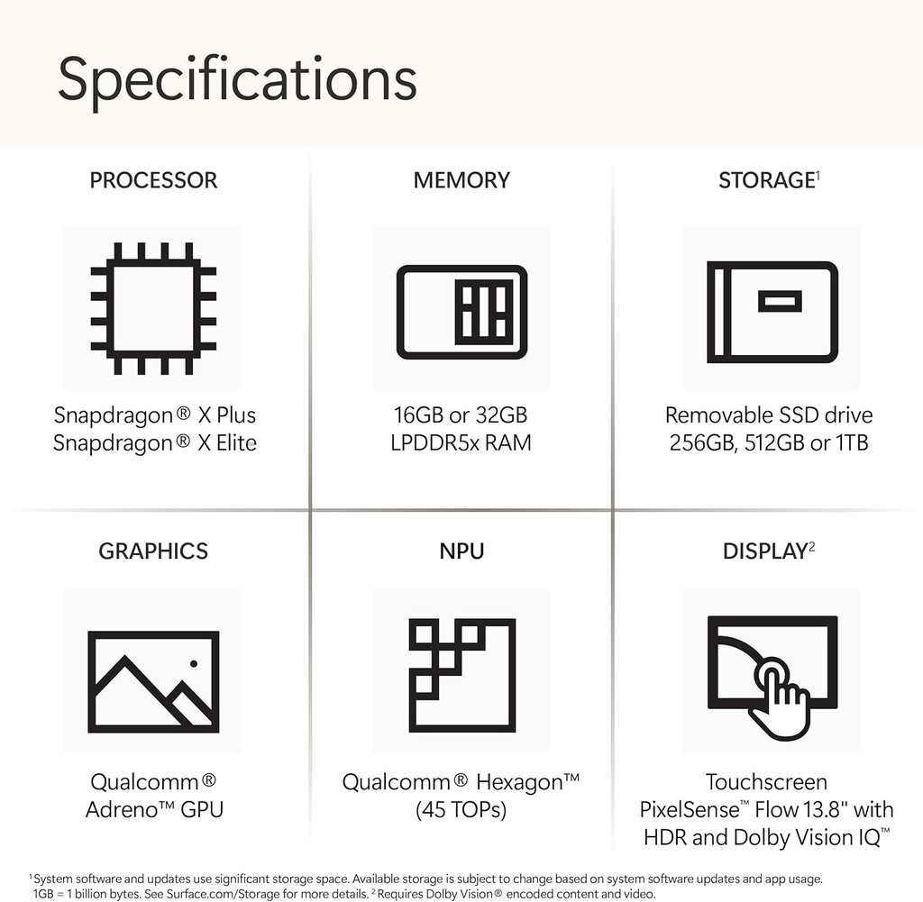 Microsoft Surface Laptop 7 (13.8" Copilot+ PC) – Snapdragon X Elite | 16GB RAM | 512GB SSD | Windows 11 Home | English/Arabic Keyboard | Black – TRA Version
