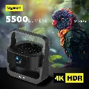 Bson Aurora Smart Home Projector – 4K HDR, 5G WiFi, Android 13, 360° Rotation, Portable Mini Projector for Movies, Gaming & Travel (50"–150" Display)