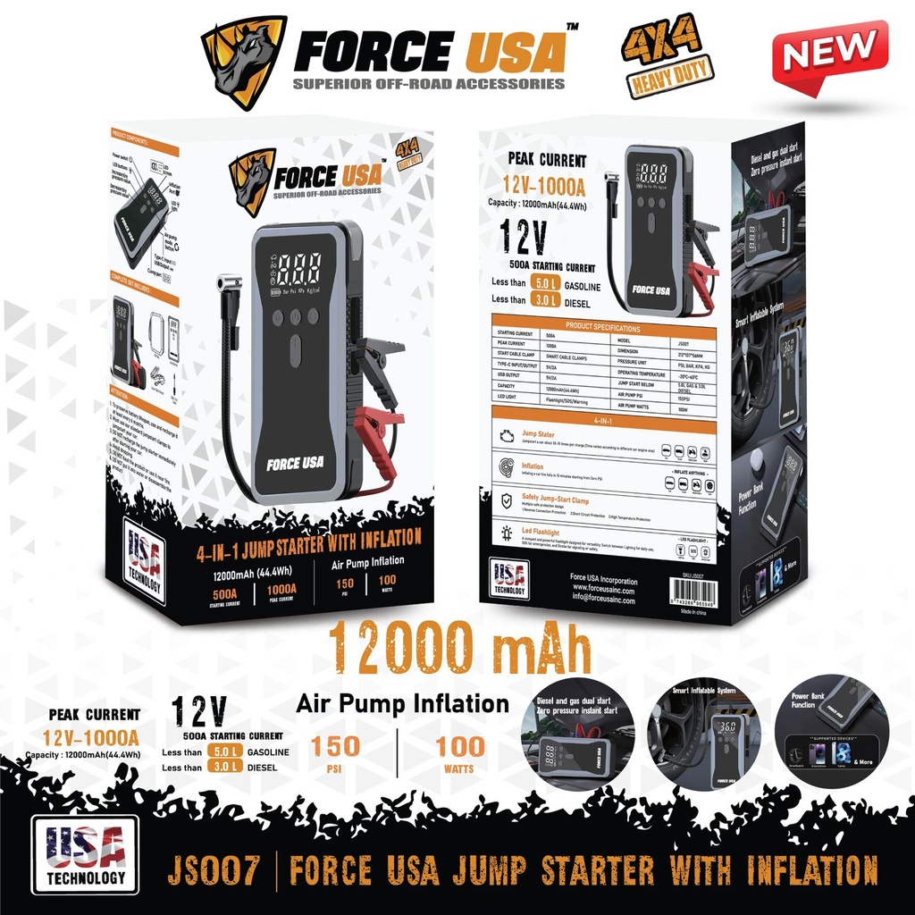 Force USA Jump Starter & Air Compressor