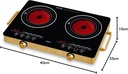 IMPEX 2-Burner Infrared Electric Cooktop – Touch Sensor Control, 5 Cooking Modes, 8 Power Levels, 4-Hour Timer, Overheat Protection, Micro Crystal Plate