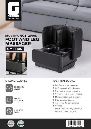 Multifunctional Foot and Leg Massager with Air Pressure, Heat, and Vibration 