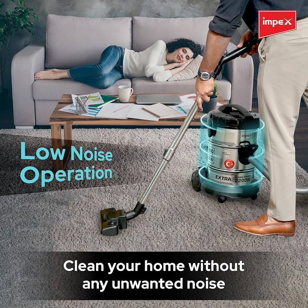 Impex PowerPro VC 4708 Vacuum Cleaner - 2200W, 21L, Durable Metal Body