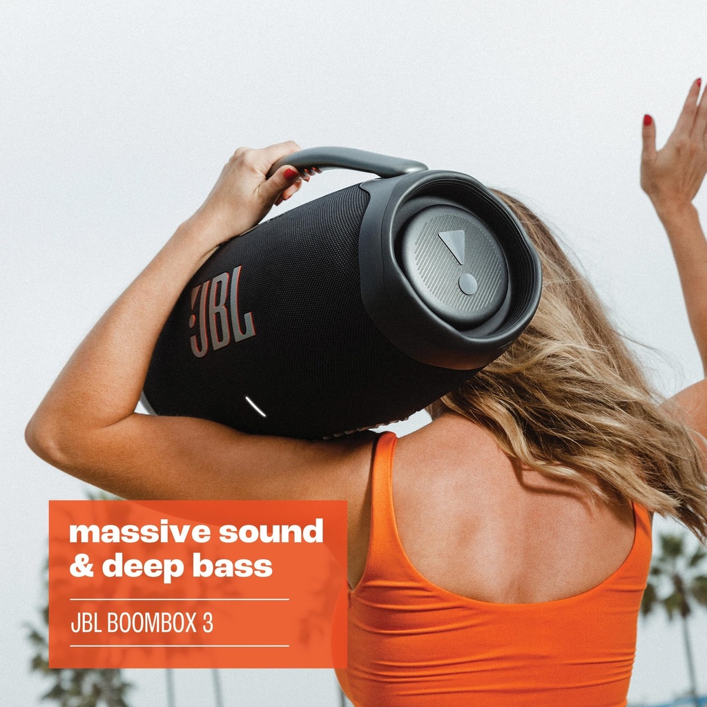 JBL Boombox 3 Portable Bluetooth Speaker | Massive Sound & Deep Bass | IP67 Water & Dustproof | 24-Hour Playtime