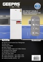 Geepas 270L Double Door Refrigerator GRF2708WPN