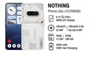 Nothing Phone (3a) – 12GB RAM / 256GB (White) | Glyph Interface | Snapdragon 7s Gen 2 | 6.7" 120Hz AMOLED | 50MP Dual Cam | 5000mAh Battery | Nothing OS 2.5
