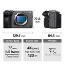 Sony FX3 Full-Frame Cinema Camera – 4K 120p | 10.2MP BSI CMOS | ISO 80-409600 | 15+ Stops Dynamic Range | S-Cinetone | Compact Body | E-Mount | Includes XLR Handle