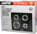 Geepas Glass Gas Hob GK4410Q – 4 Burner | Auto Ignition | Extra Hard BAM Glass