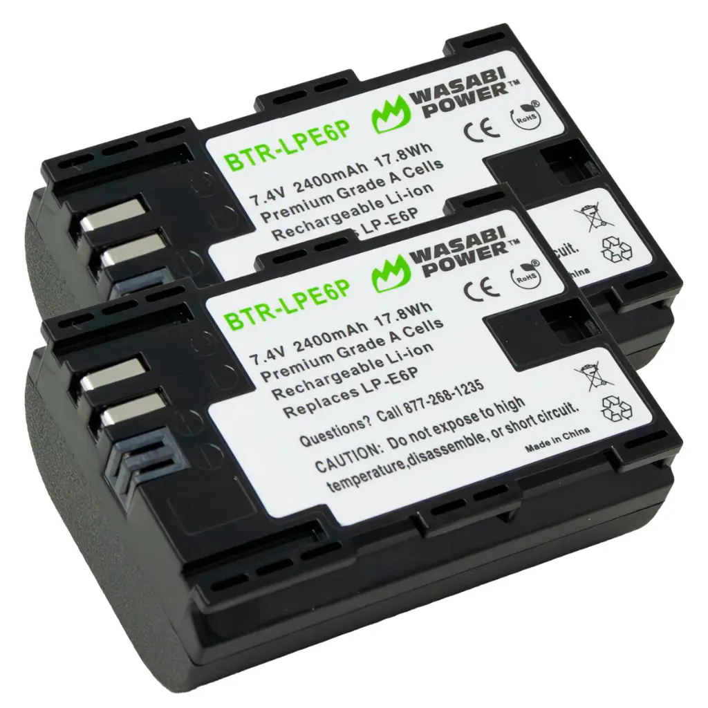 Canon LP-E6P Rechargeable Lithium-Ion Battery (7.2V, 2130mAh) – Compatible with EOS R5, R6, 5D Mark IV & More
