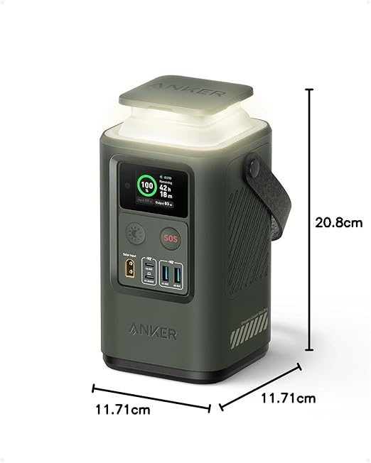 Anker 548 Power Bank (60,000mAh) | 60W Portable Charger w/ Display Screen, Extendable SOS Flashlight & Lighting - Emergency Power for Travel, Outdoors