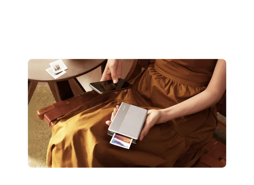 Xiaomi Portable Photo Printer 1S - Pocket-Sized Instant Dye-Sublimation Photo Printer w/ App Editing & Rechargeable Battery