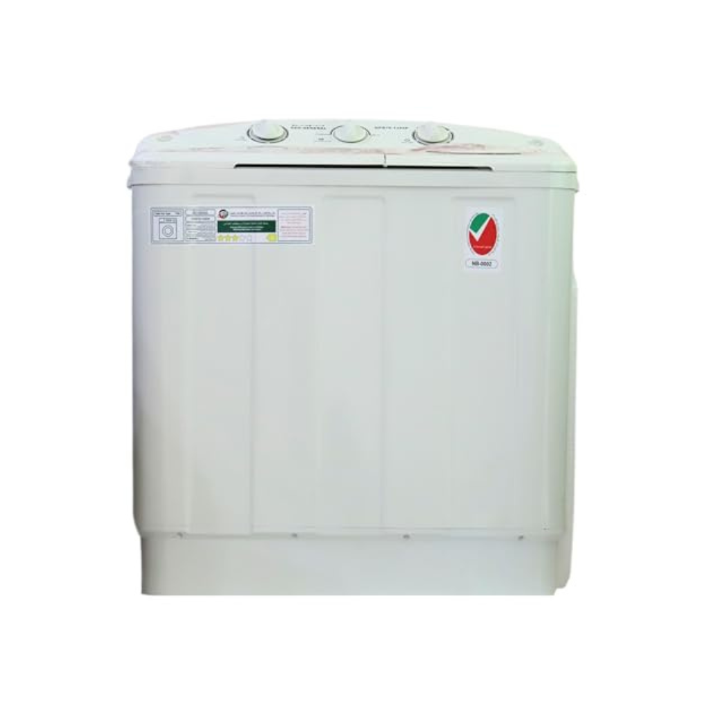 GEO GENERAL 7kg Twin Tub Semi-Automatic Washing Machine (WM GBP70-1365P) – 5kg Spin | 4★ Water Efficiency | 220-240V