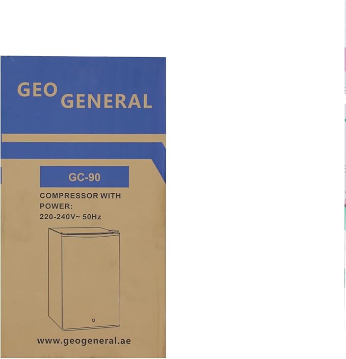 GEO GENERAL 90L Compact Refrigerator (Model GC-90) – 9L Freezer | Energy-Efficient | R600a Eco-Cooling | 220-240V