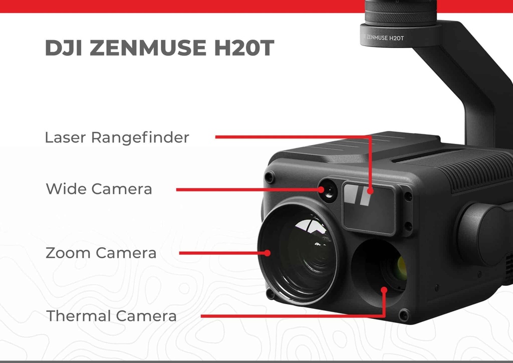 DJI Zenmuse H20T - Integrated Multi-Sensor Payload (Zoom + Thermal + Laser Rangefinder) for Industrial Drones