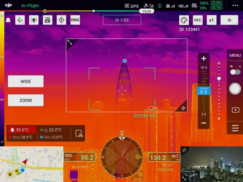 DJI Zenmuse H20T - Integrated Multi-Sensor Payload (Zoom + Thermal + Laser Rangefinder) for Industrial Drones
