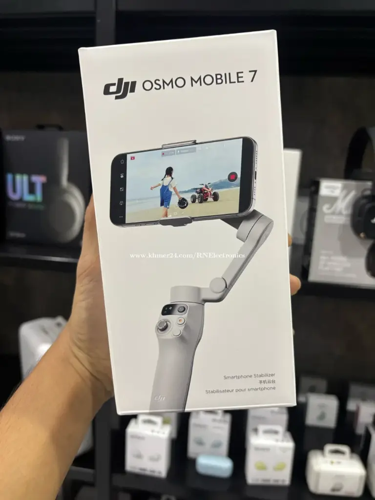 DJI Osmo Mobile 7 Gimbal Stabilizer (UAE Version) - 3-Axis Phone Stabilizer with Built-in Tripod, ActiveTrack 7.0 & Phone Charging