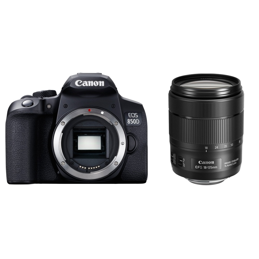 Canon EOS 850D DSLR Camera with 18-135mm Lenses – 24.1MP, 4K Video, Dual Pixel AF