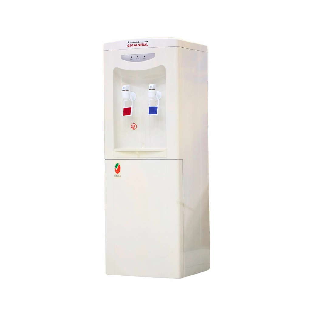 GEO GENERAL GSM-20LB Hot & Cold Water Dispenser with Compressor Cooling | 2 Taps + Storage Cabinet | 550W Heating / 90W Cooling | Stainless Steel