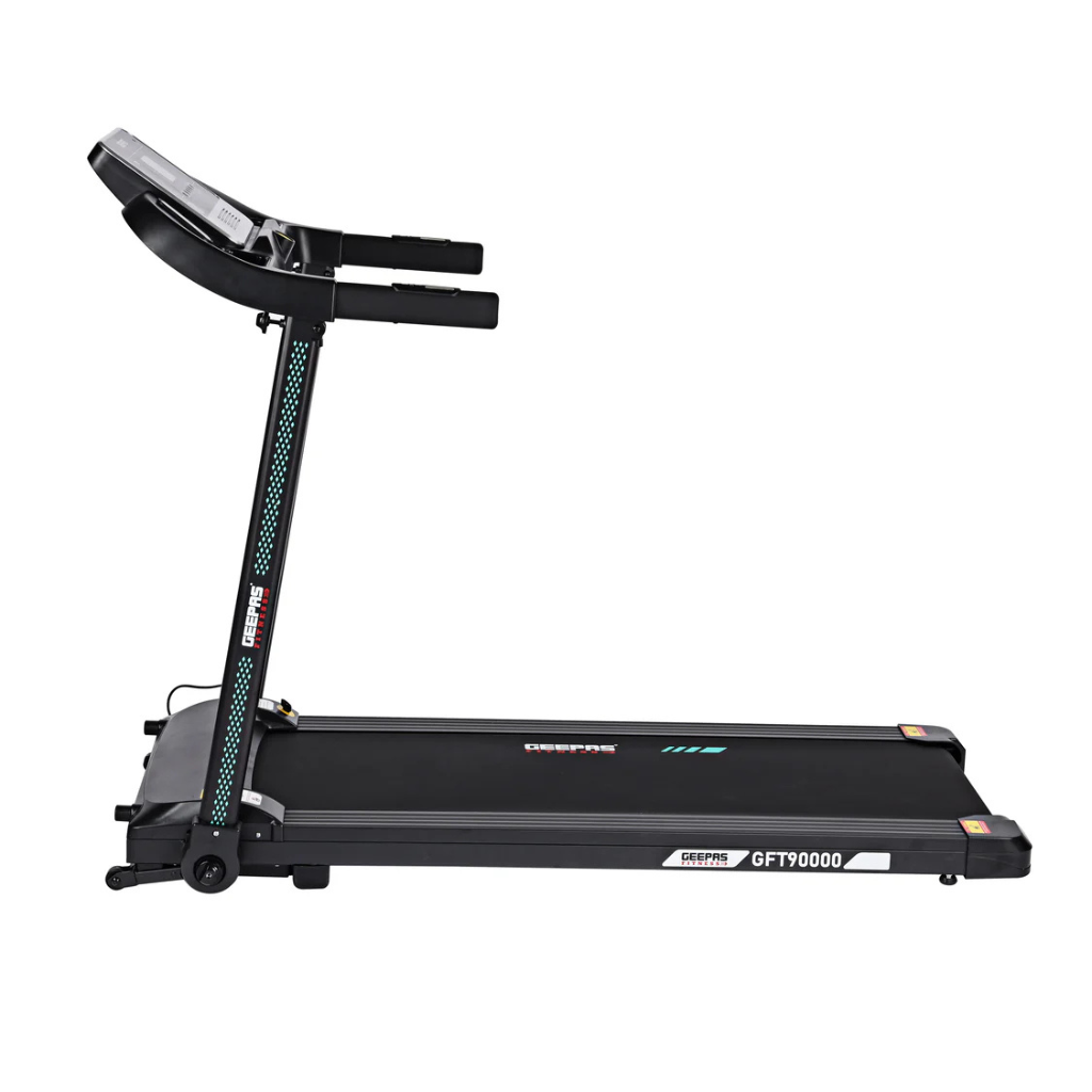 Geepas GFT90000 Foldable Treadmill - 12 Modes, App Sync, LCD Display, Home Gym & Weight Loss Trainer (Black)