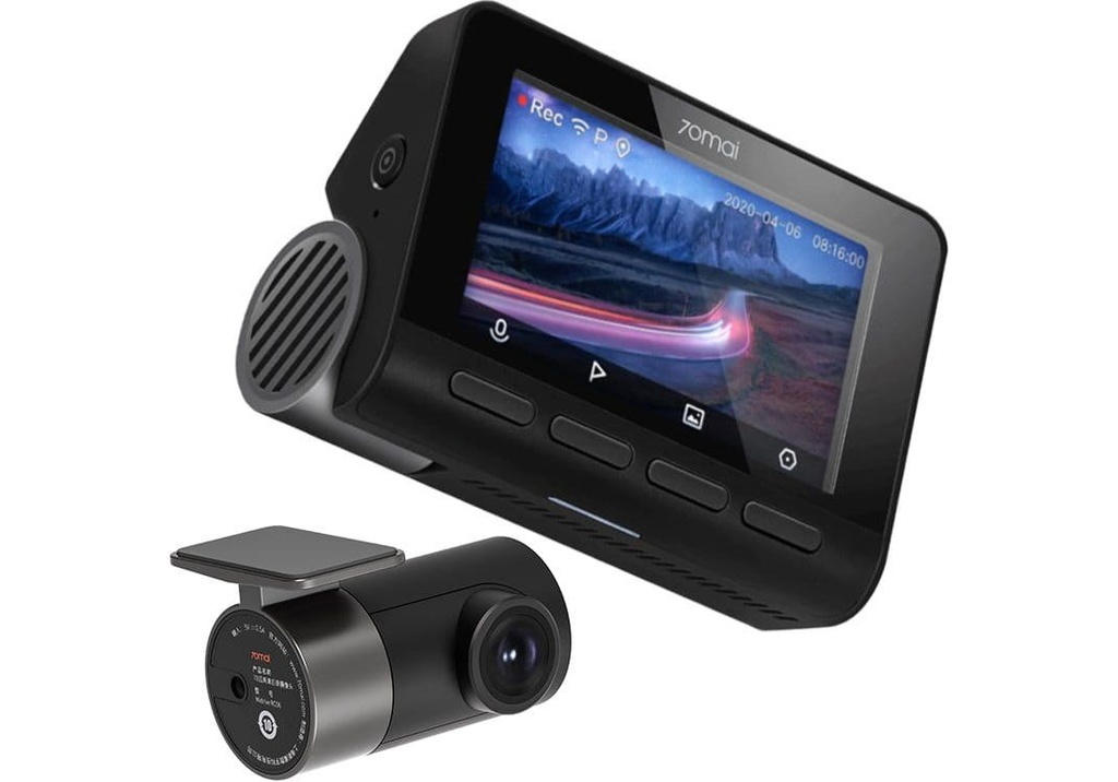 70mai Dash Cam A800S 4K UHD + 1080p Rear Camera Set – Advanced Driver Assistance, GPS, Wi-Fi, Night Vision, 3.5" Touchscreen